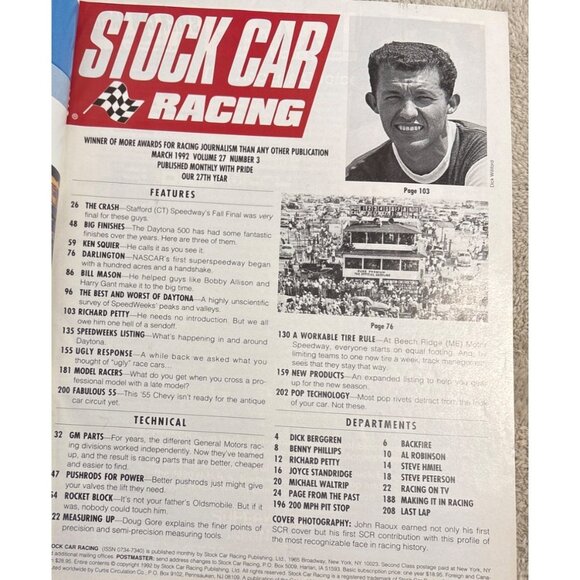 Stock Car Racing Magazine March 1992 Special Daytona Issue Richard Petty NASCAR - Picture 4 of 7